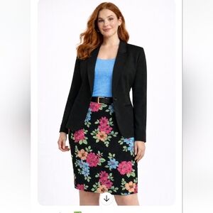 Ann Taylor Black Floral Pencil Skirt – Size 8